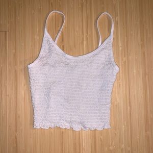 Hollister White Ribbed Tank Top